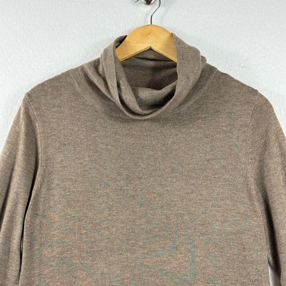 Soft Surroundings Cassandra Tunic Top Women Medium Brown Cowl Neck Earthy Cozy - Picture 2 of 9
